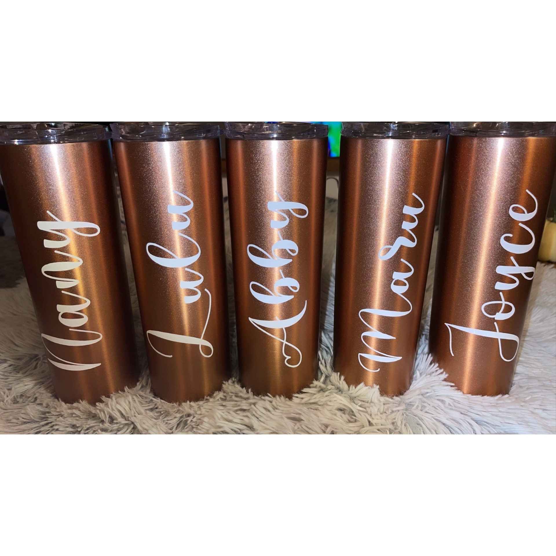 Rose gold name tumblers